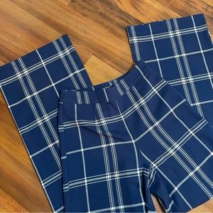 Forever 21 Blue & White Plaid Wide Leg Pants | Size: S